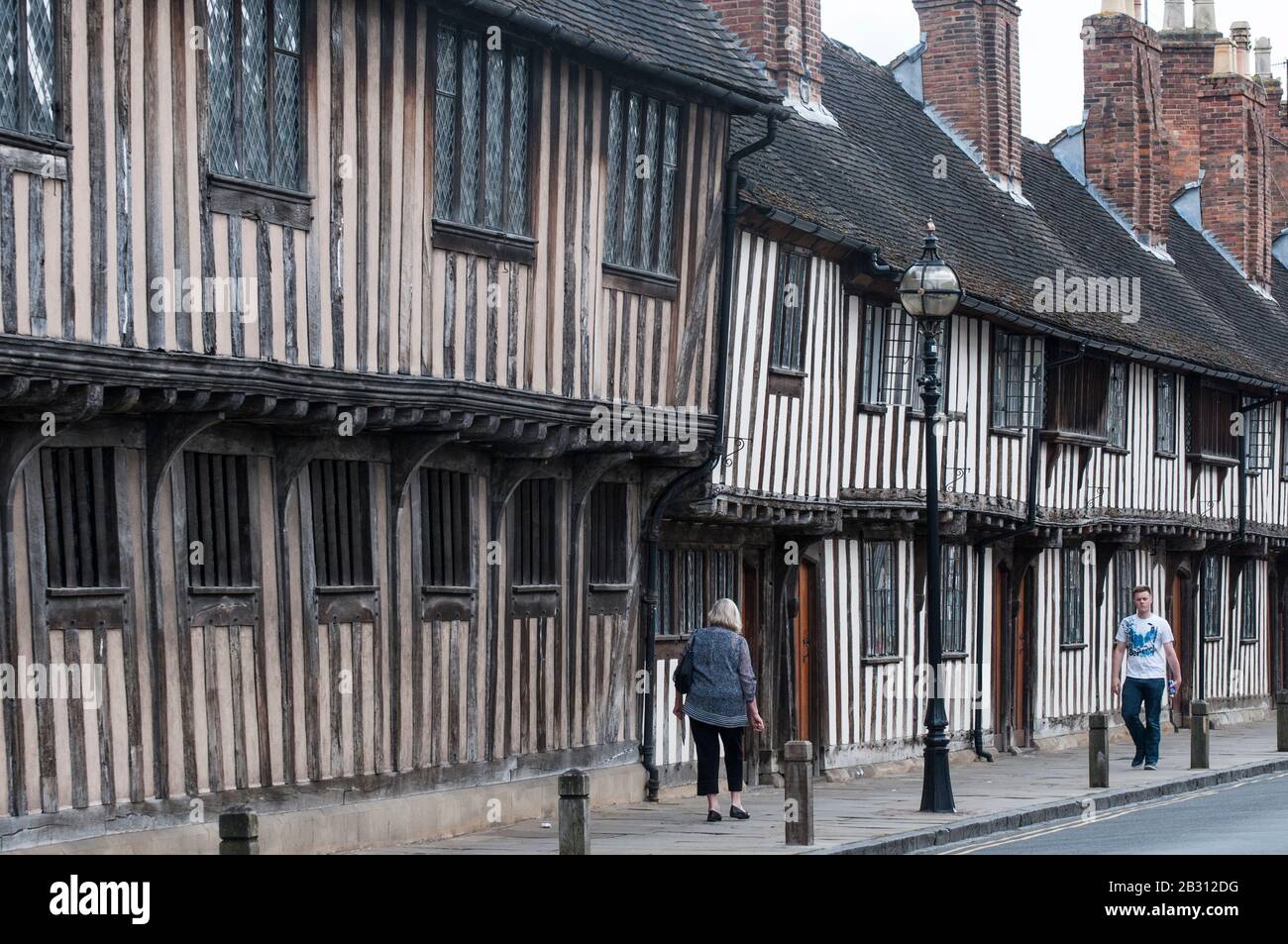 La scuola del re Edoardo VI e le serre del periodo Tudor a Stratford-upon-Avon, Inghilterra Foto Stock