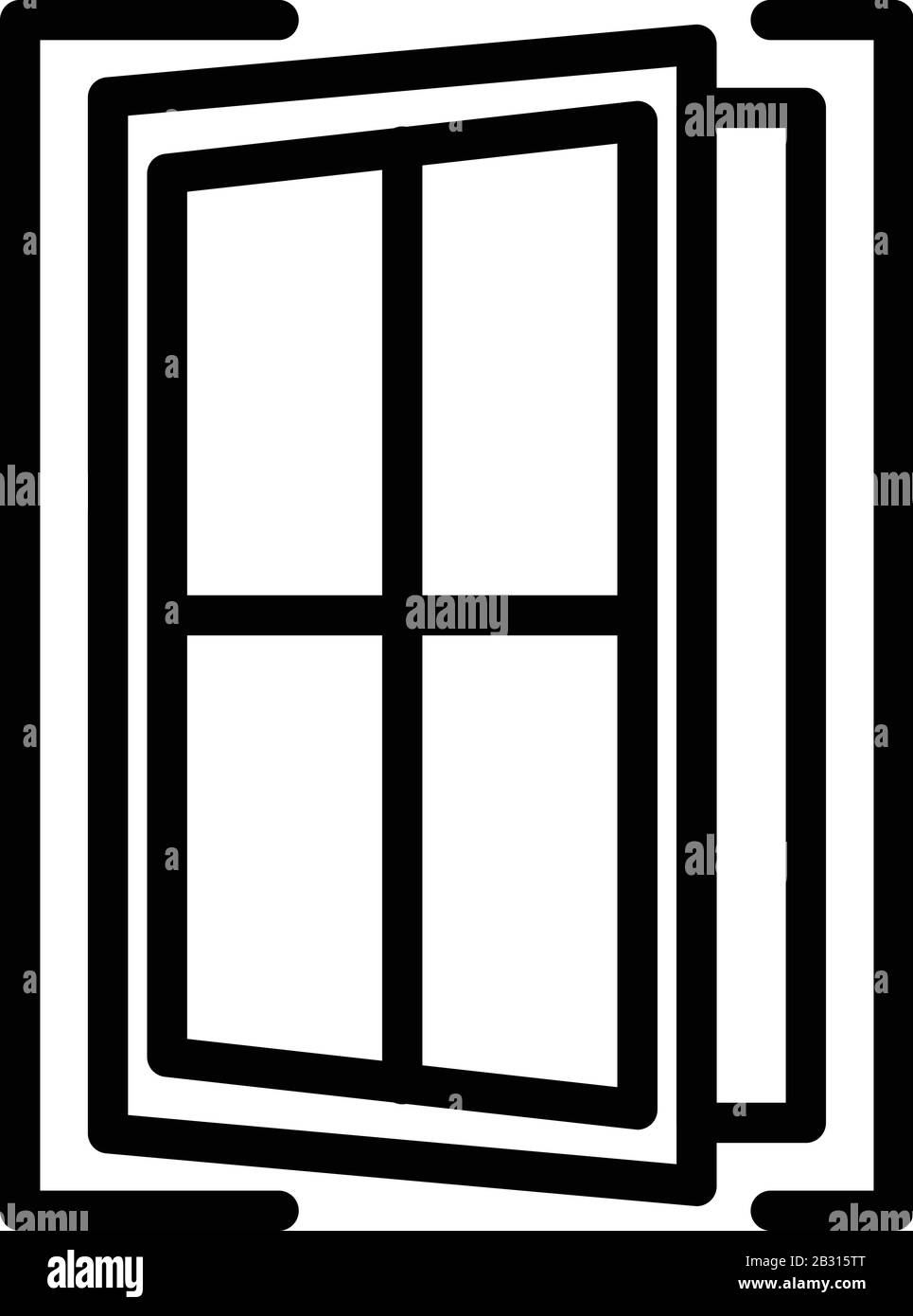 Icona della finestra trasversale, stile del contorno Illustrazione Vettoriale