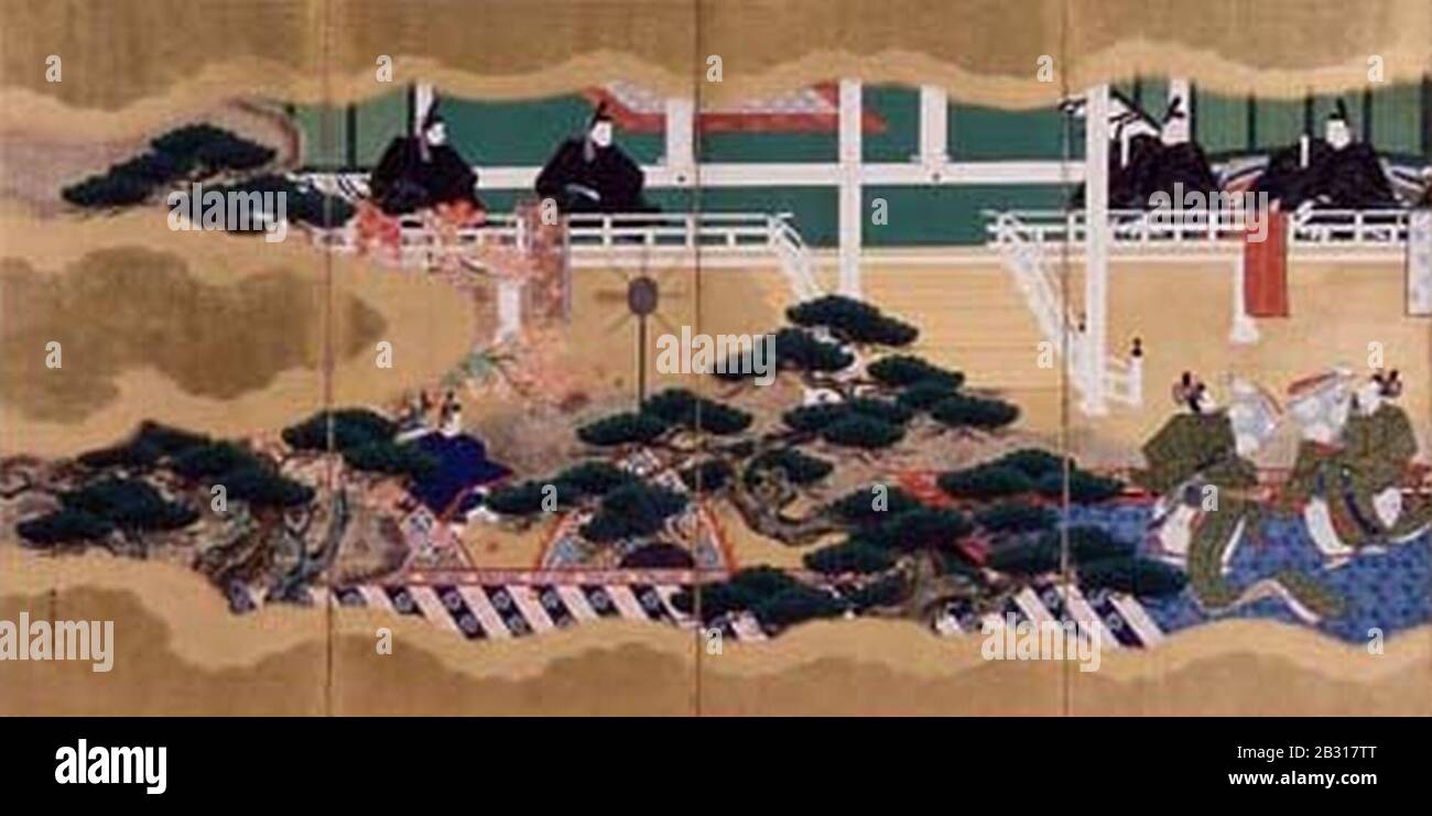 Genji Monogatari Zu Di Kano Osanobu (Honenji Takamatsu). Foto Stock