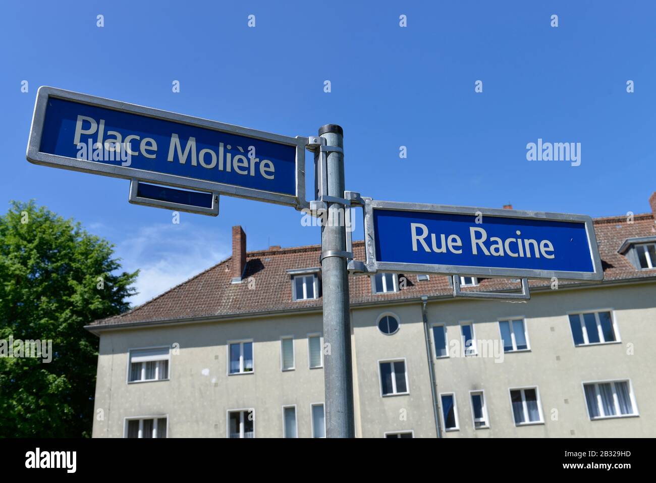 Rue Racine, luogo Moliere, Cite Foch, Wittenau, Reinickendorf, Berlino, Deutschland Foto Stock