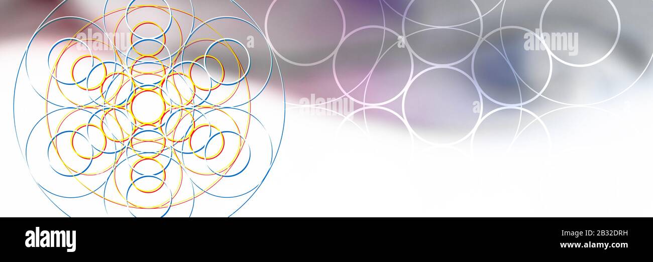 Sfondo colorato con elemento geometrico e spazio per il testo. Elementi decorativi vintage. Motivi di geometria sacra. Foto Stock