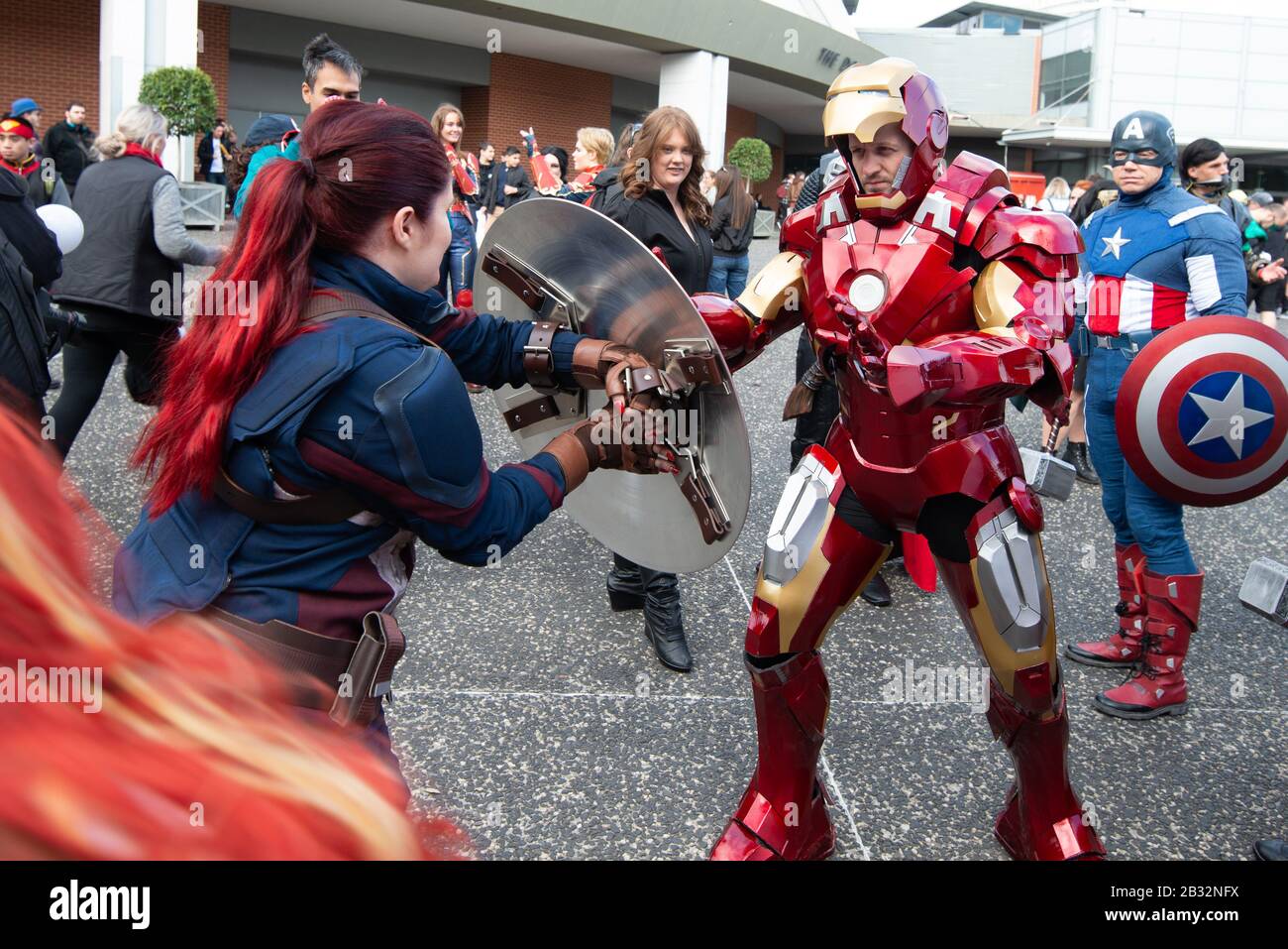 Sydney, Australia 22 giugno 2019: Migliaia di fan di Cosplay si riuniscono al Parco Olimpico per mostrare e ammirare i loro costumi colorati. Foto Stock