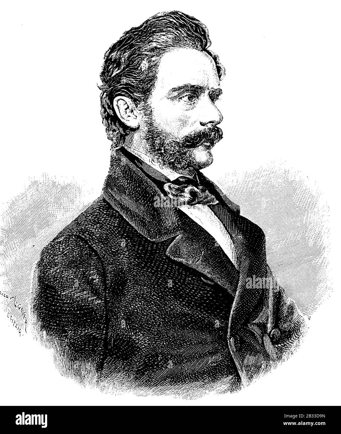 Leopold Graf von Thun und Hohenstein (7 aprile 1811 – 17 dicembre 1888) è stato un . Aprile 1811 - 17. Dezember 1888) War ein führender österreichischer Staatsmann aus der Familie Thun und Hohenstein, Historich, riproduzione digitale migliorata di un originale del 19th secolo / digitale Reproduktion einer Originallage voraus dem 19. Jahrhundert, Foto Stock