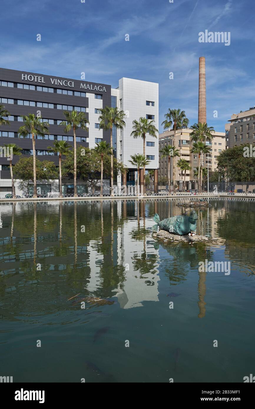 Parque Del Oeste - Hotel Vincci. Málaga, Andalusia, Spagna. Foto Stock