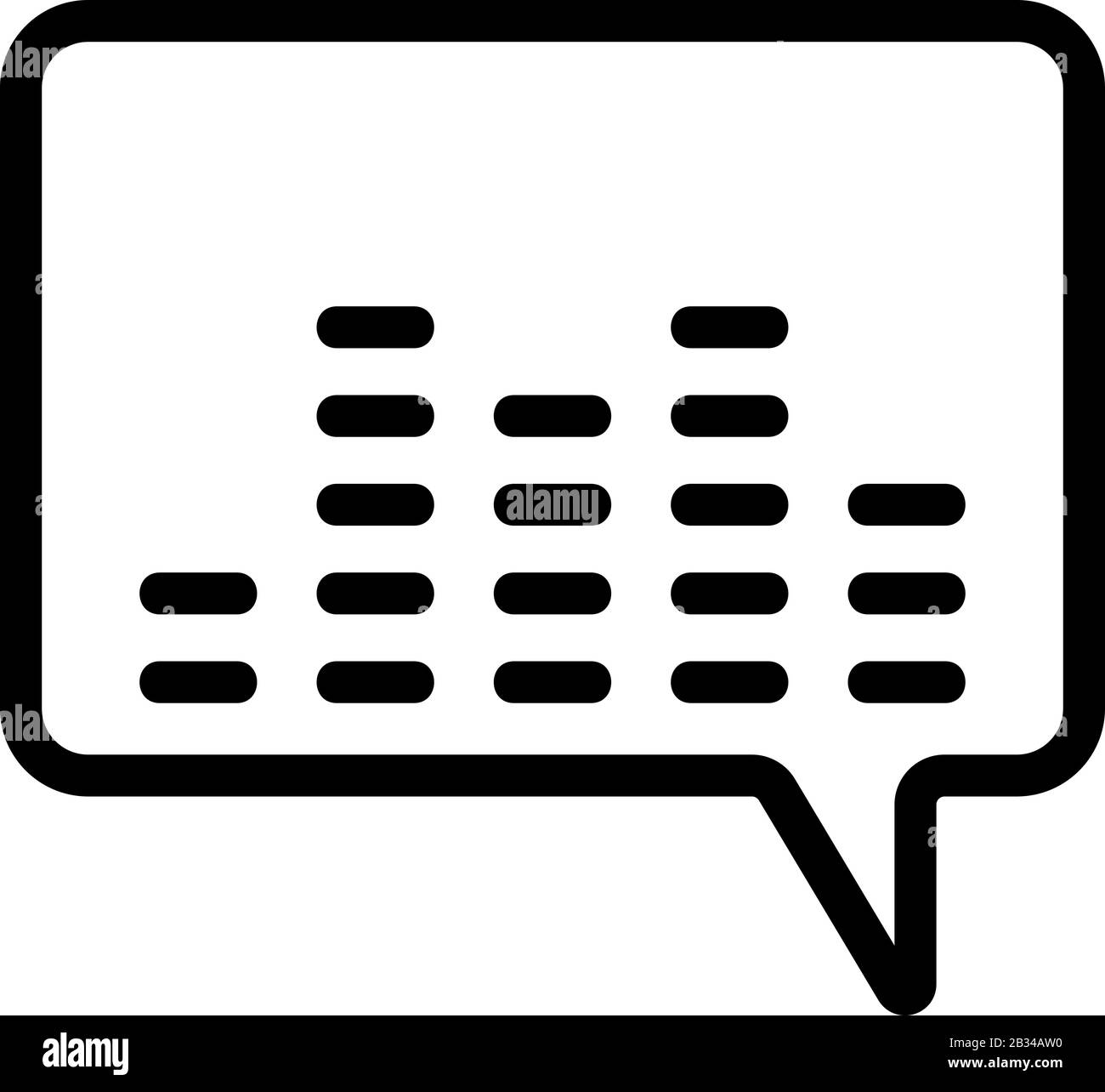 equalizzatore, vettore icona messaggio. Illustrazione del simbolo del contorno isolato Illustrazione Vettoriale