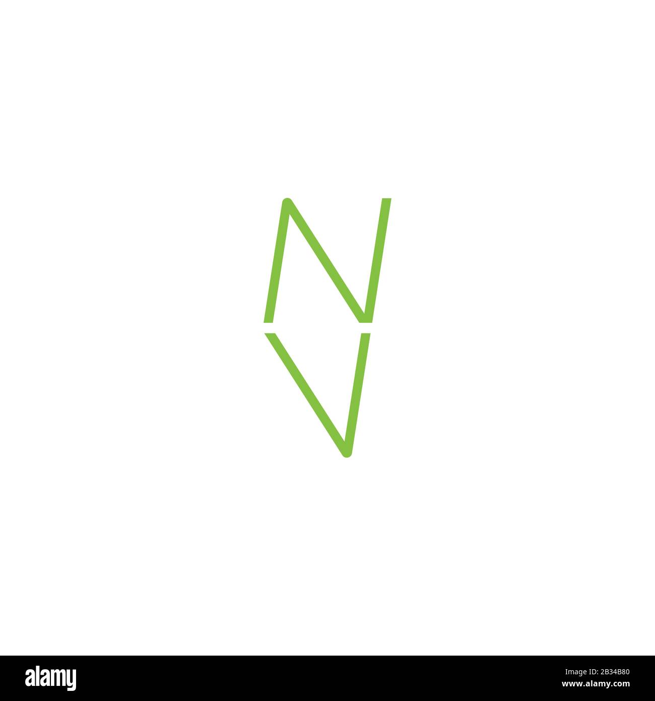 Modello di disegno vettoriale del logo lettera iniziale nv o vn Illustrazione Vettoriale