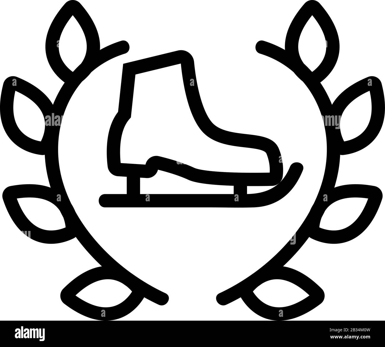 stemma, icona di hockey vettore. Illustrazione del simbolo del contorno isolato Illustrazione Vettoriale