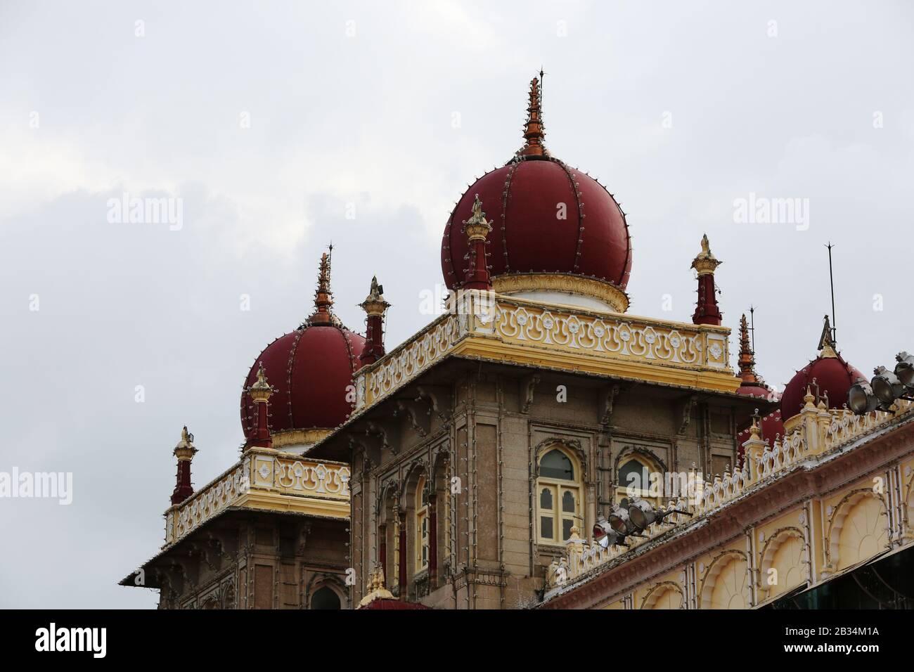 Vista esterna della cupola, il Palazzo di Mysore, Palazzo Ambavilas, Mysore, Karnataka India. Foto Stock