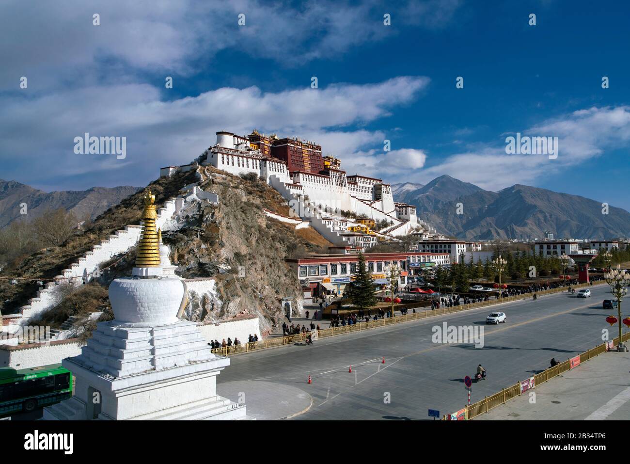 Il Potala Palace di Lhasa, Tibet，Cina Foto Stock