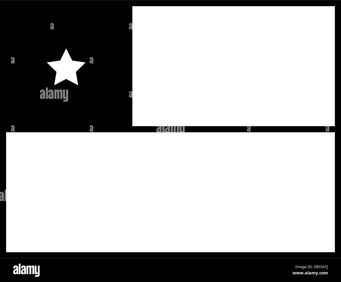 Icona della bandiera cilena illustrata nel vettore su sfondo bianco Illustrazione Vettoriale