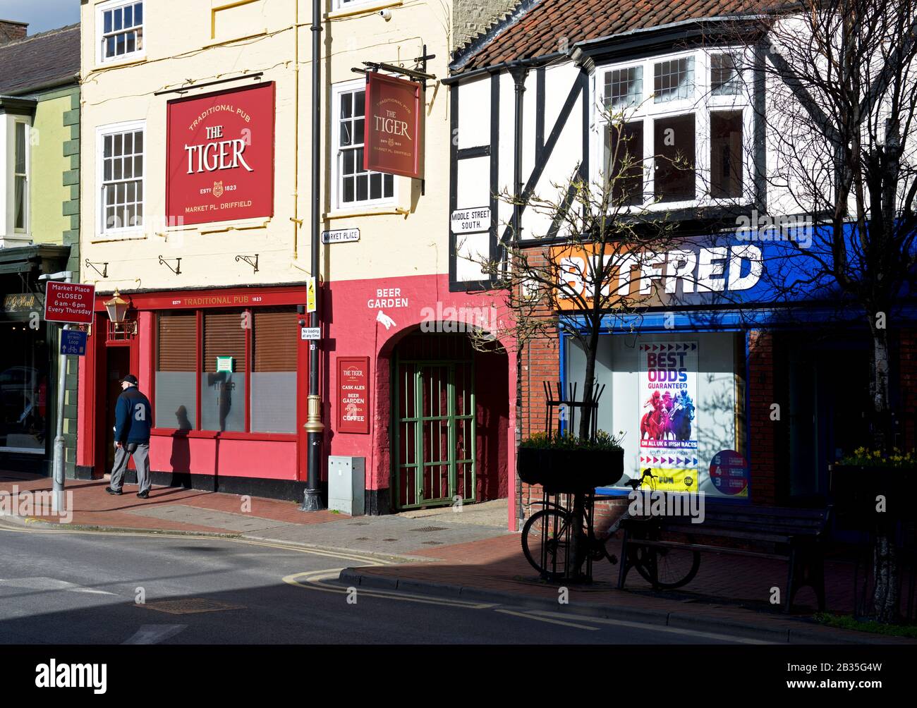 Il pub Tiger a Driffield, East Yorkshire, Inghilterra UK Foto Stock