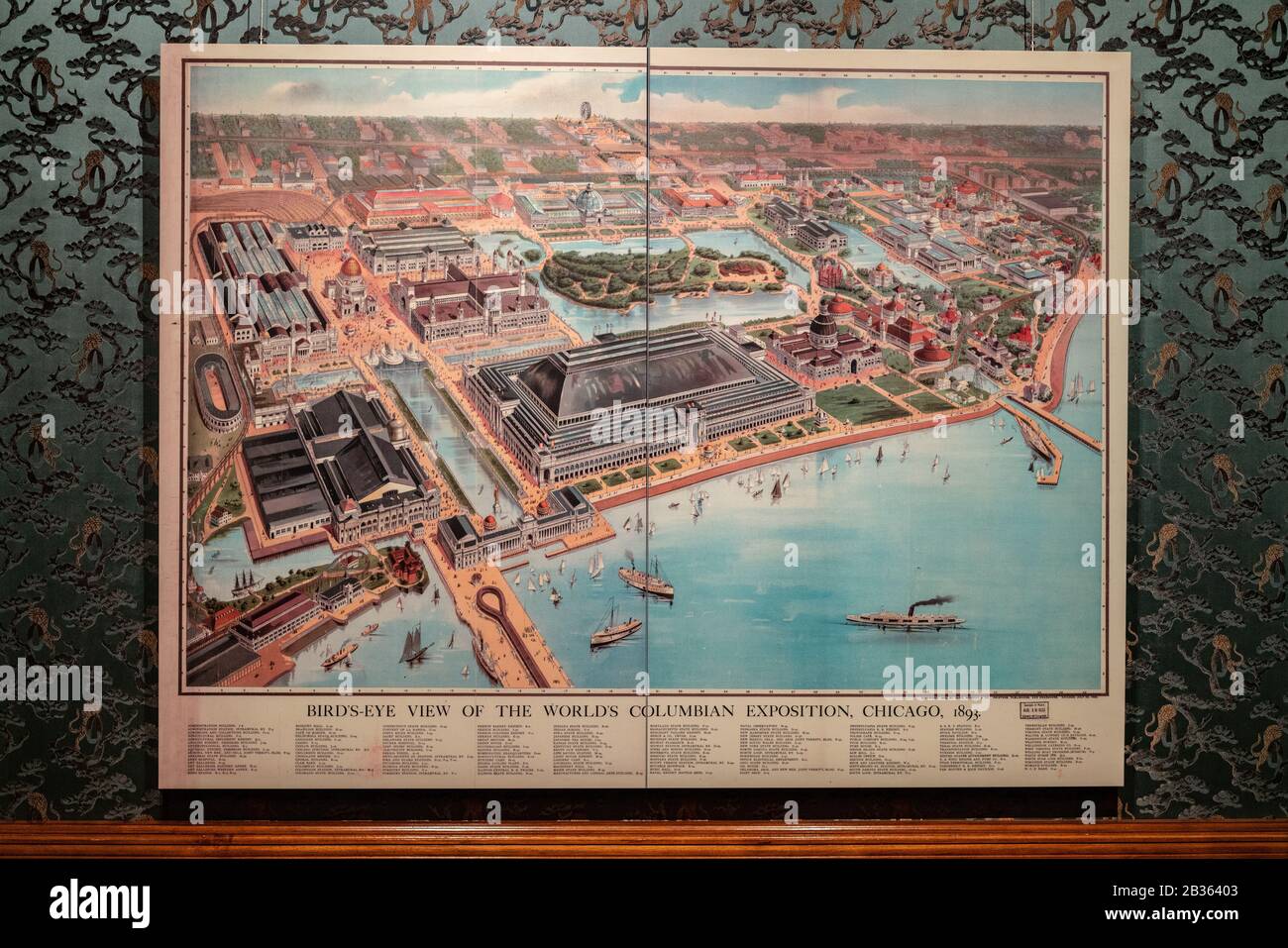 Mappa della Fiera Mondiale nel 1893 Chicago Foto Stock