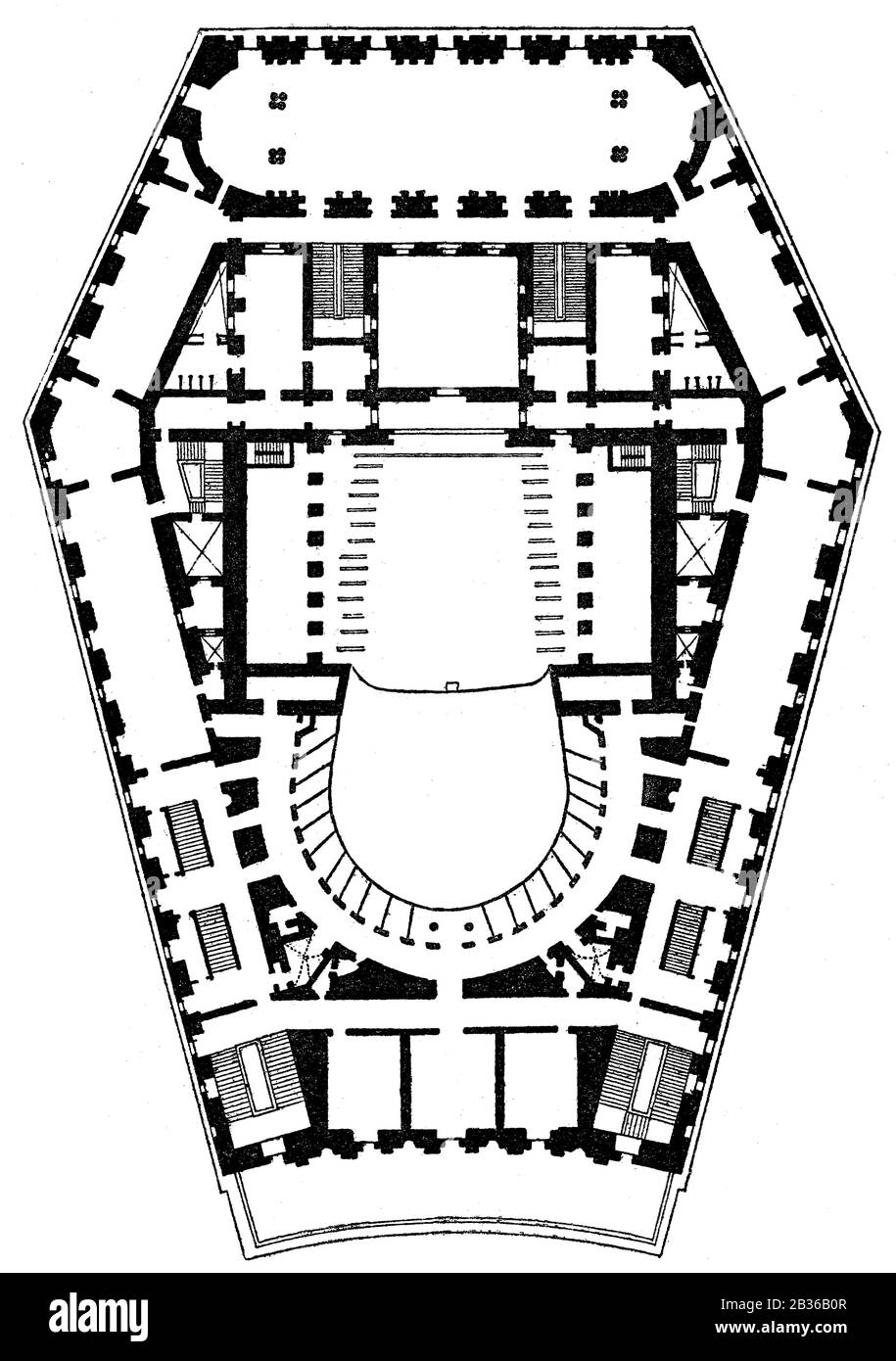 Teatro Real, Teatro reale, Teatro dell'opera principale, Madrid, Spagna, 1860s Foto Stock