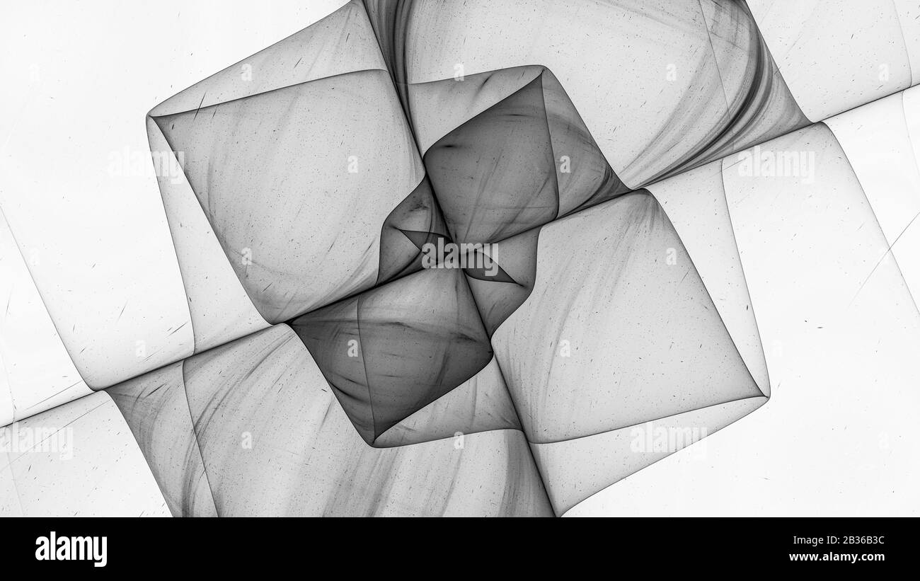 Materia oscura con energia nello spazio, computer generato effetto astratto bianco e nero Foto Stock