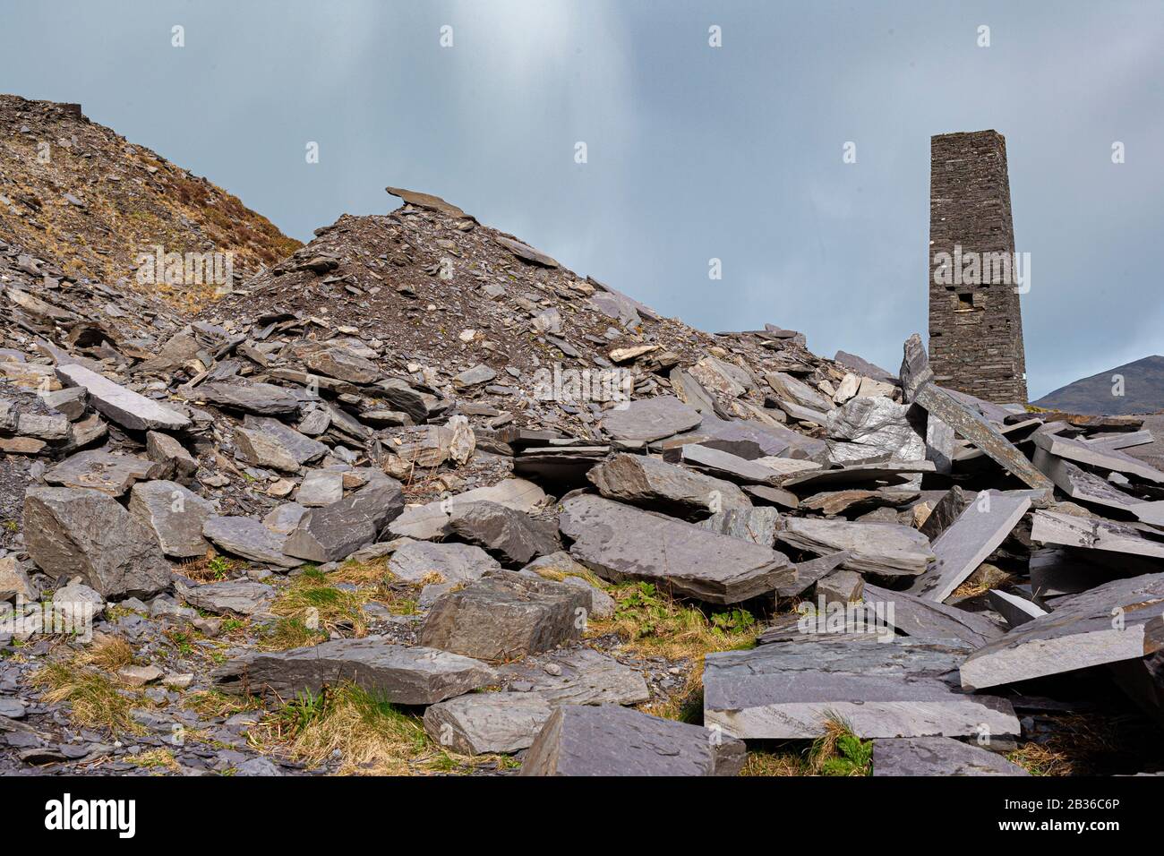 Slate Quarry, Valentia Island, County Kerry, Irlanda Foto Stock