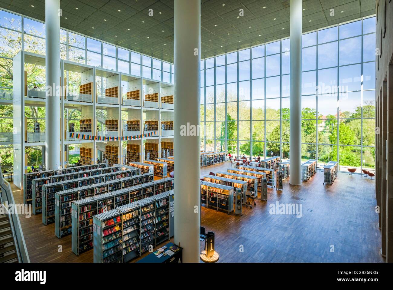 Svezia, Scania, Malmo, City Library, nuovo edificio, interni Foto Stock