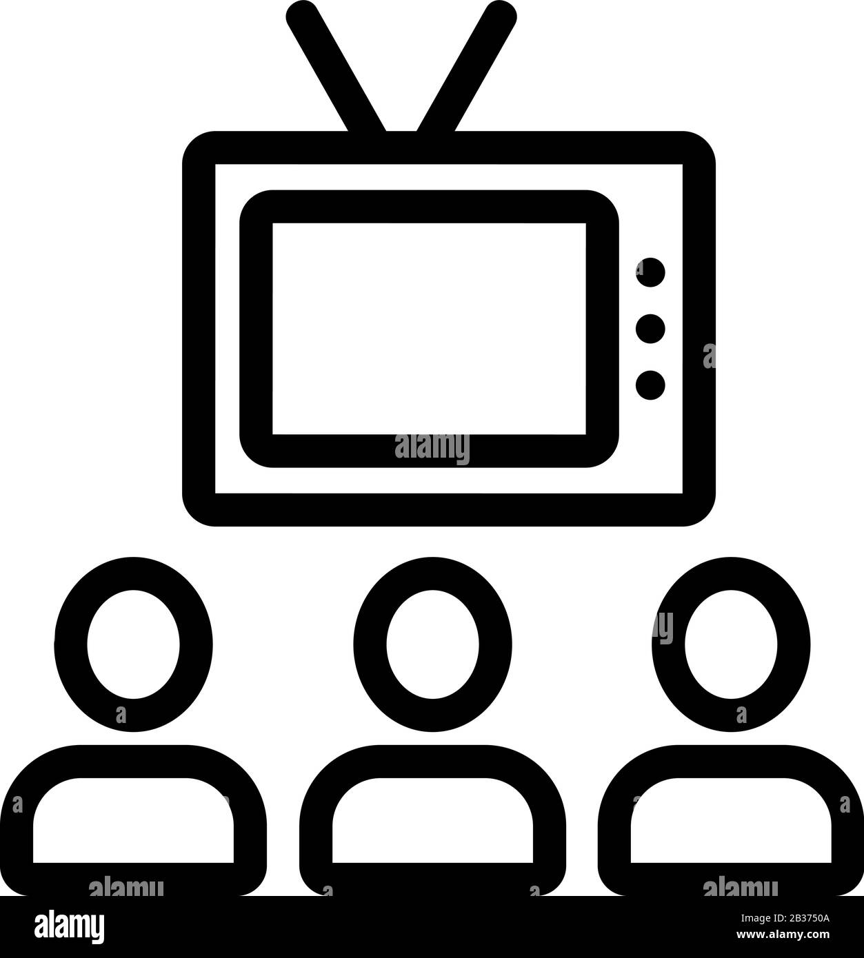 TV, icona del pubblico vettore. Illustrazione del simbolo del contorno isolato Illustrazione Vettoriale