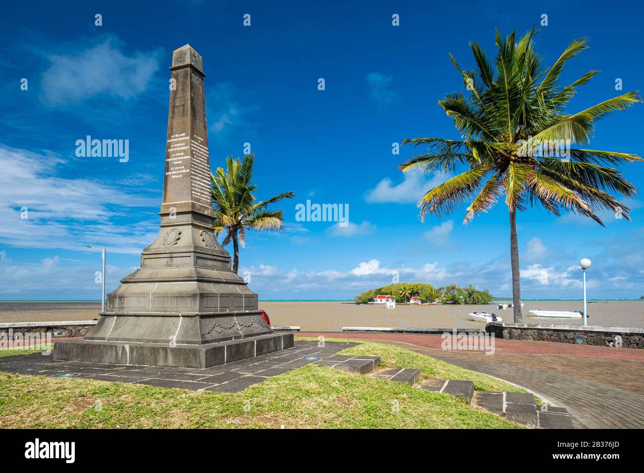 Mauritius, Grand Port District, Mahebourg, monumento commemorativo della Battaglia di Grand Port nel 1810 tra le flotte inglese e francese Foto Stock