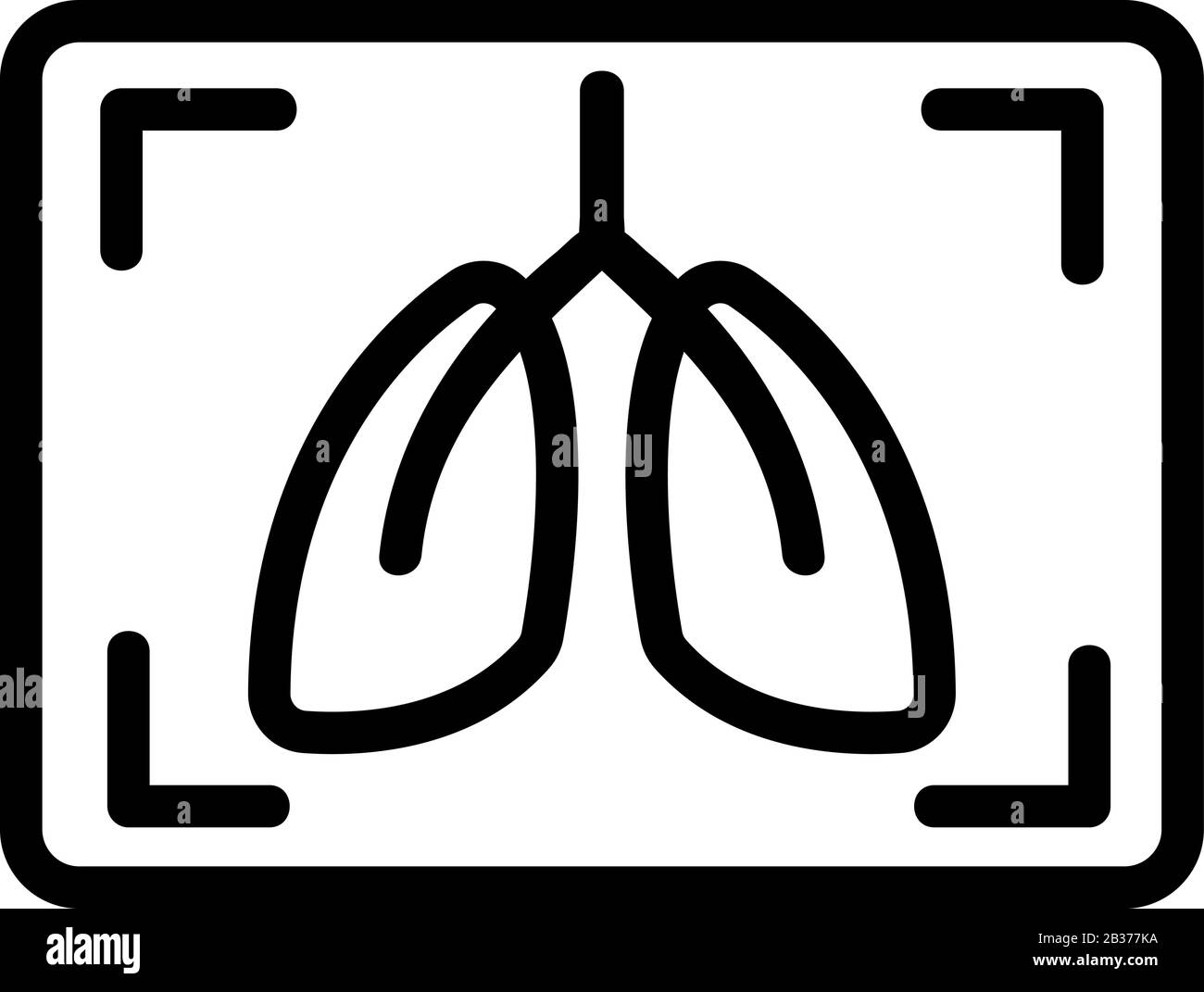 Cancro, icona del vettore radiografico. Illustrazione del simbolo del contorno isolato Illustrazione Vettoriale