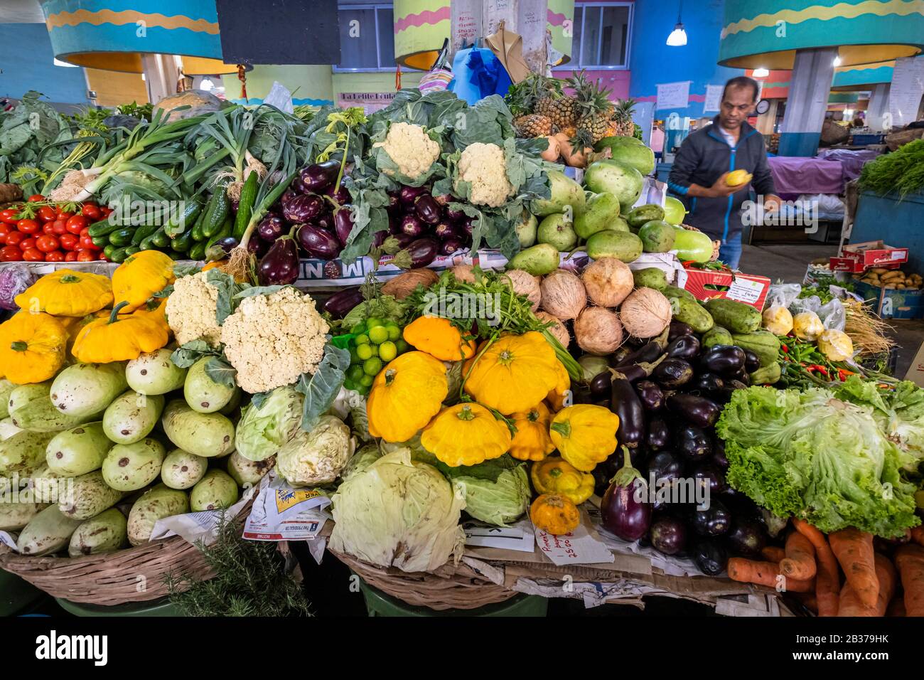 Mauritius, quartiere Plaines Wilhems, Curepipe, mercato coperto nel centro della città Foto Stock