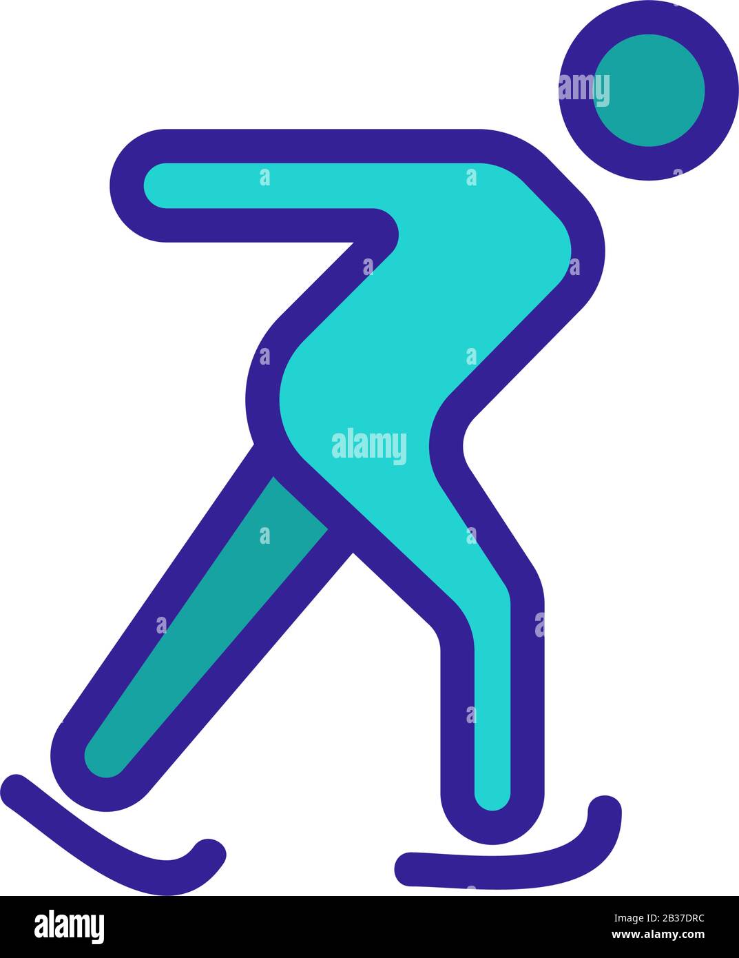 uomo su skates icona vettore. Illustrazione del simbolo del contorno isolato Illustrazione Vettoriale