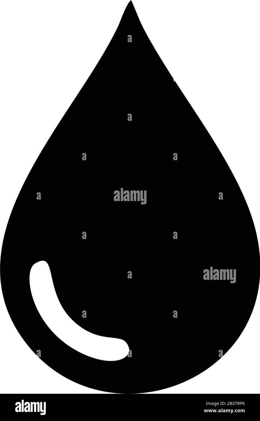 Colore nero modificabile del modello dell'icona di goccia nera. Simbolo icona goccia nera immagine vettoriale piatta per la progettazione grafica e web. Illustrazione Vettoriale