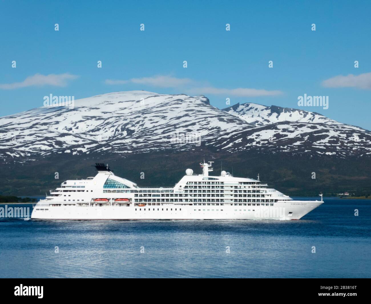 Kreuzfahrtschiff Seabourn Ricerca vor Lille Blaamannen, Norwegen, Foto Stock