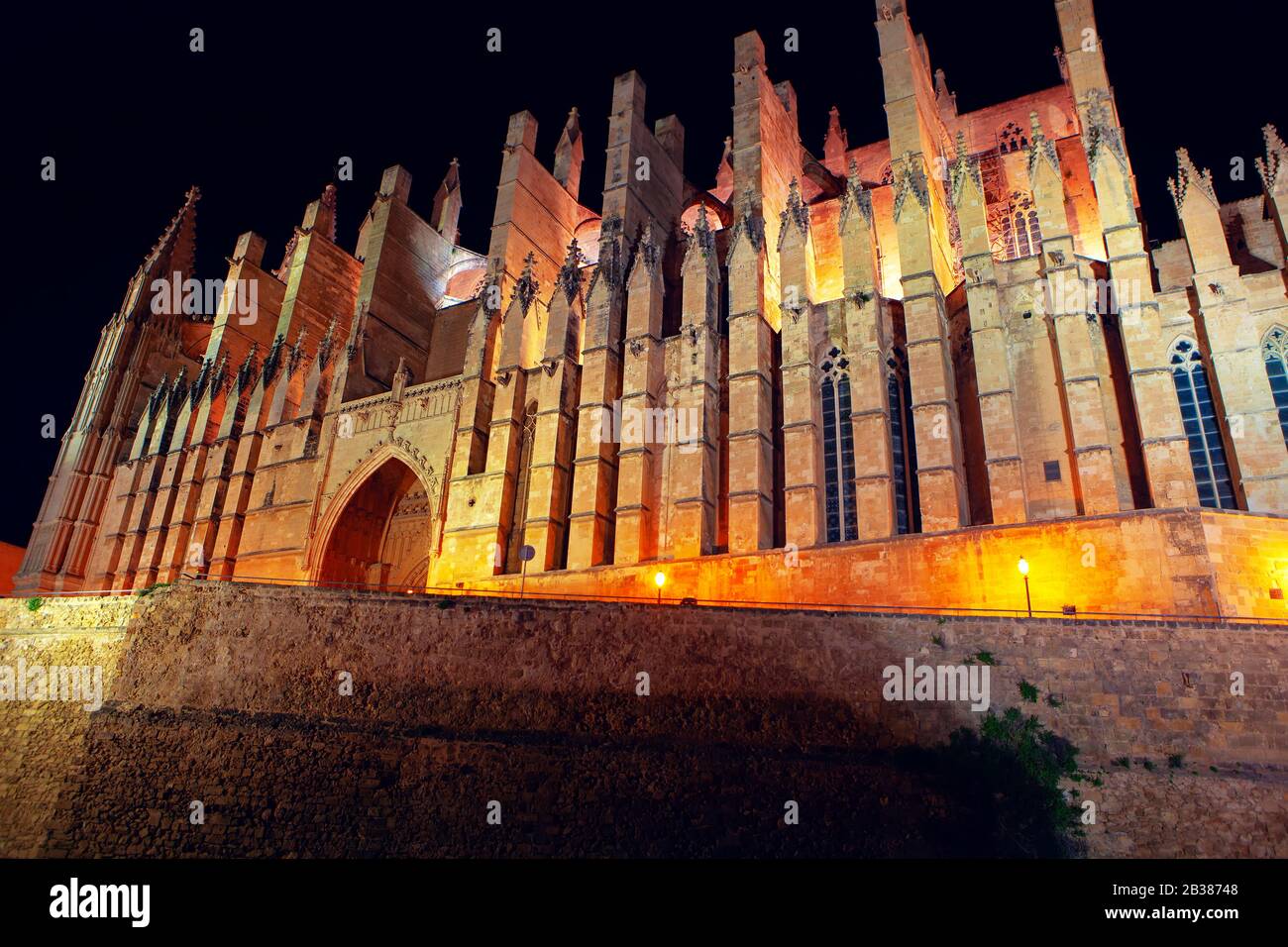 Illuminazione del Catedral Baslica de Santa Mara de Mallorca Foto Stock