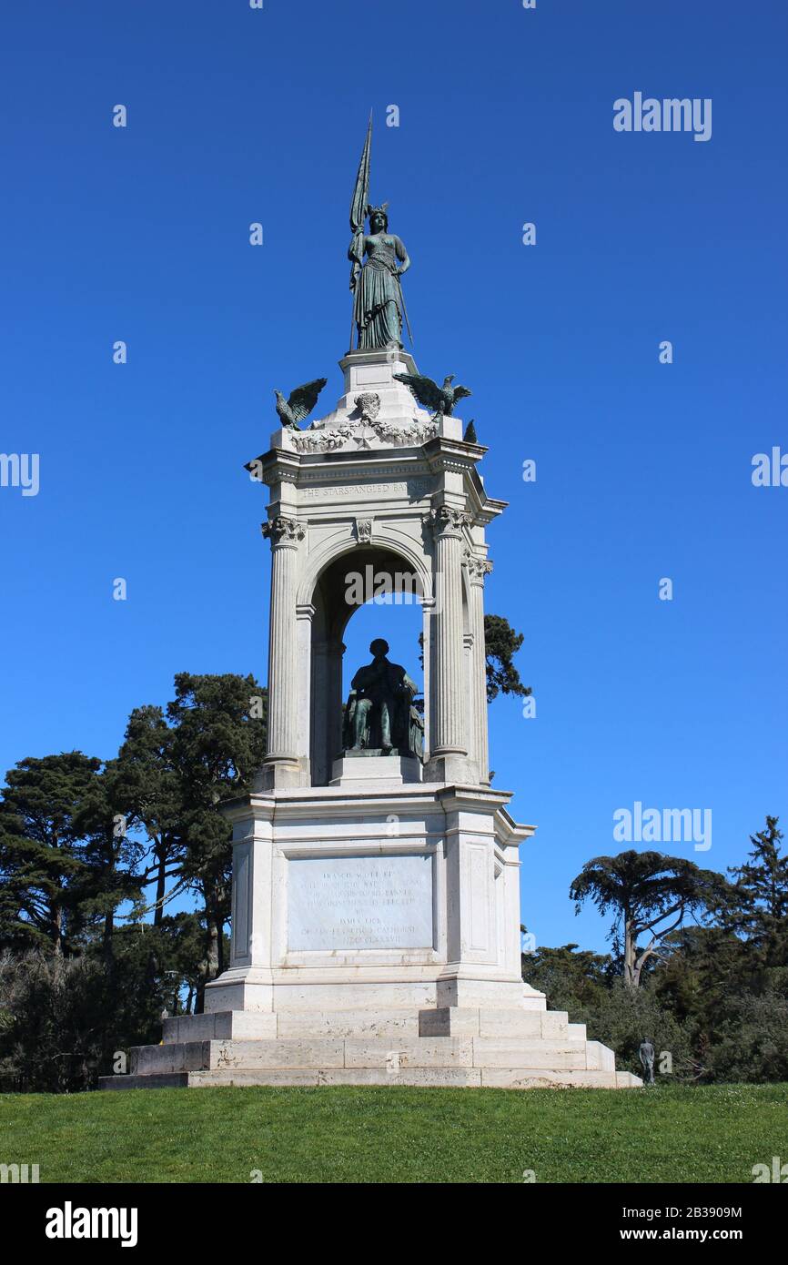 Francis Scott Key Monument Di William Wetmore Story, Golden Gate Park, San Francisco, California Foto Stock
