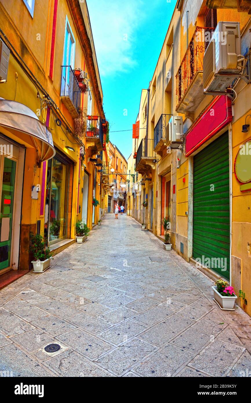 Il centro storico di Mazara del vallo Sicilia Italia Foto Stock
