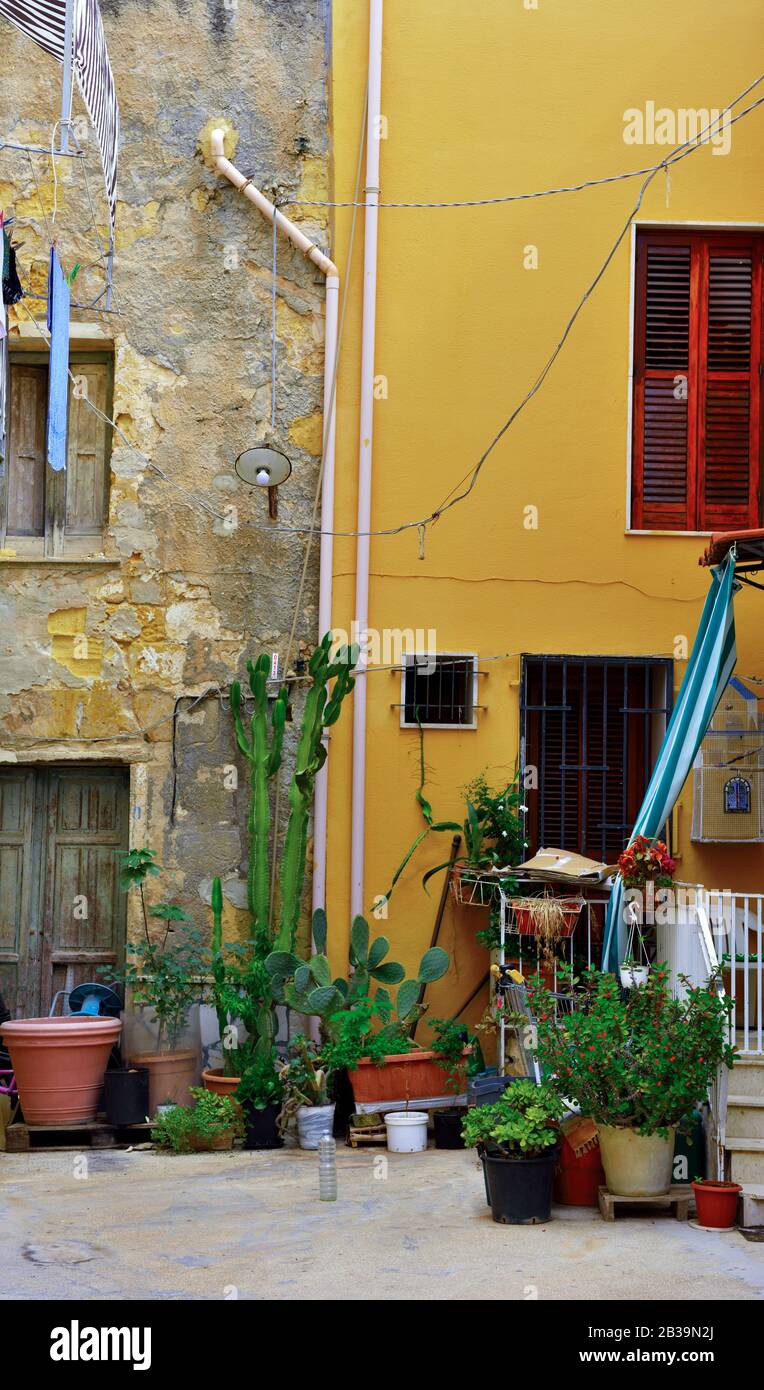Il centro storico di Mazara del vallo Sicilia Italia Foto Stock
