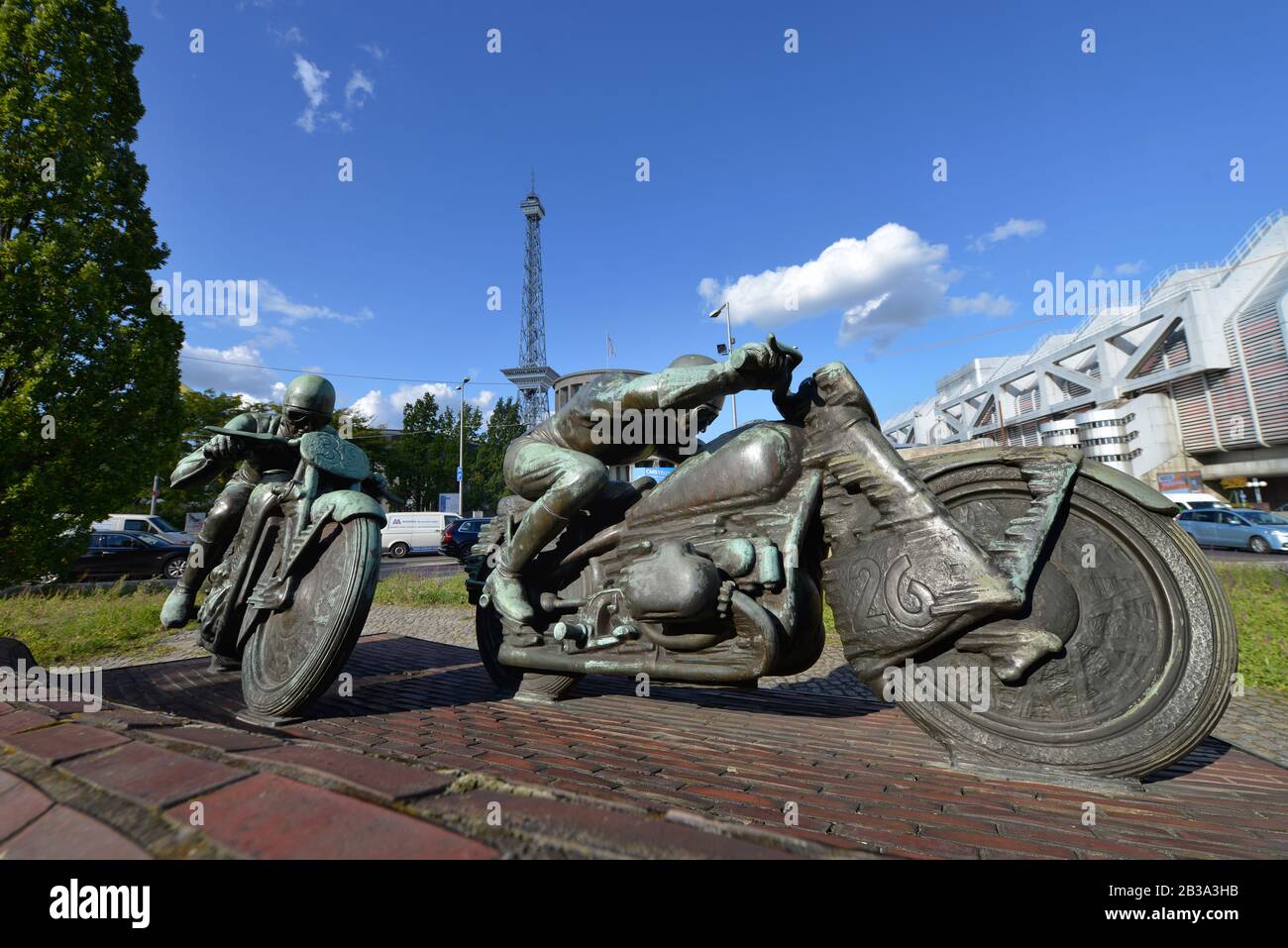Denkmal AVUS Nordkurve, Messedamm, Westend, Charlottenburg di Berlino, Deutschland Foto Stock