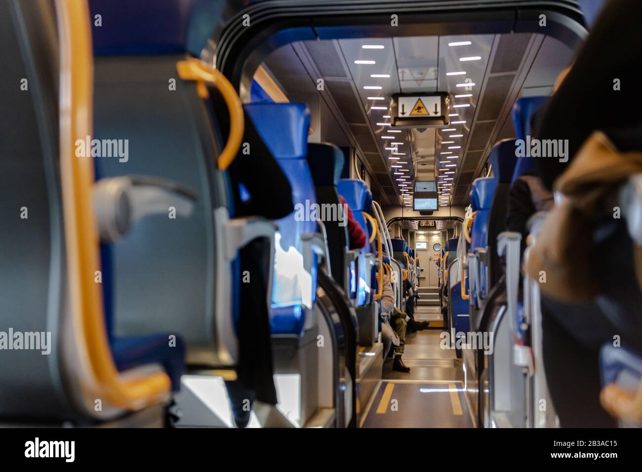 Roma. Italia. Febbraio 2020. Treno italiano ad alta velocità. Express per l'aeroporto all'interno. Foto Stock