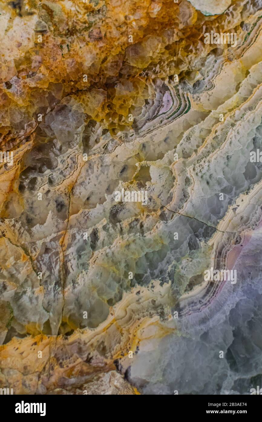 Fluorite texture di superficie Chiudi vista Foto Stock