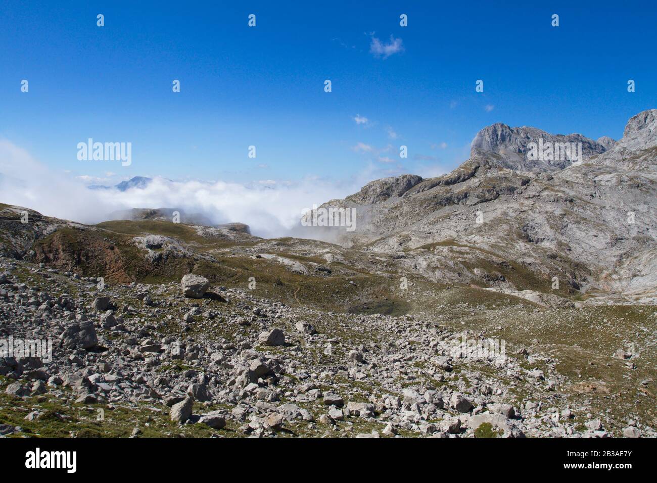 Picos De Europa, Spagna; 04 Agosto 2015. Il Parco Nazionale Picos de Europa si trova nei Monti Cantabrici, tra le province delle Asturie, le Foto Stock