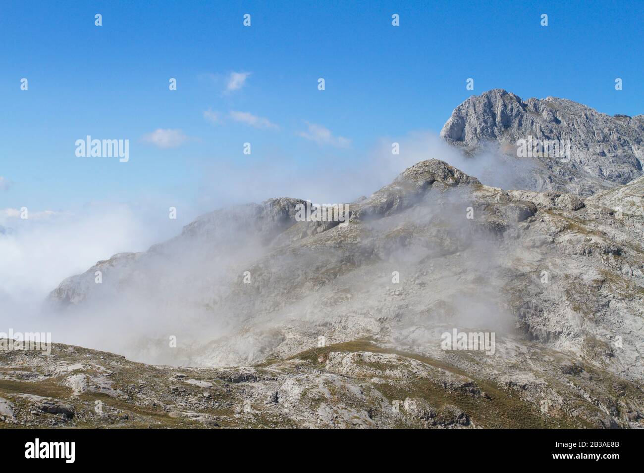 Picos De Europa, Spagna; 04 Agosto 2015. Il Parco Nazionale Picos de Europa si trova nei Monti Cantabrici, tra le province delle Asturie, le Foto Stock