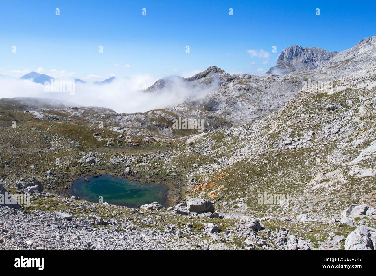 Picos De Europa, Spagna; 04 Agosto 2015. Il Parco Nazionale Picos de Europa si trova nei Monti Cantabrici, tra le province delle Asturie, le Foto Stock