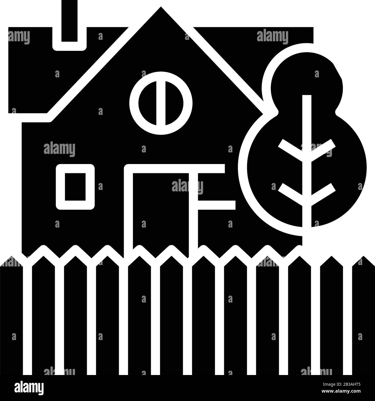 Icona nera della casa privata, illustrazione concettuale, simbolo piatto vettoriale, simbolo glifo. Illustrazione Vettoriale