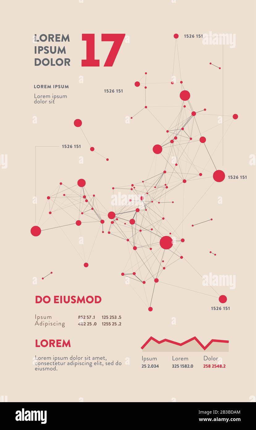 Infografica futuristica. Informazioni design estetico. Visualizzazione grafica di thread di dati complessi. Grafico dati astratti Illustrazione Vettoriale