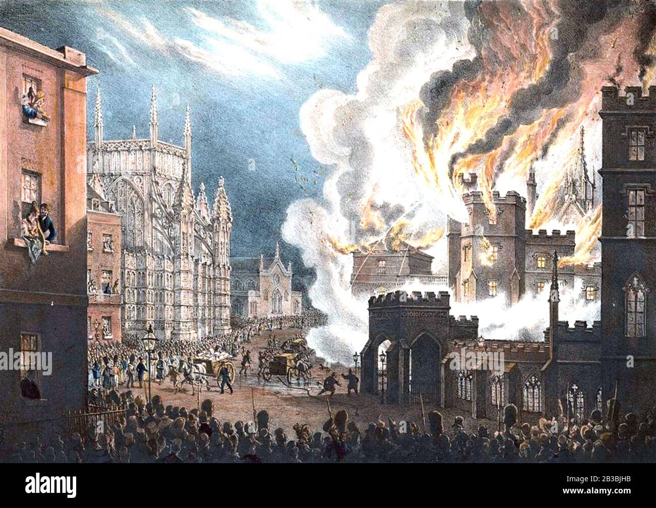 Combustione DI TUBI FLESSIBILI DEL PARLAMENTO, Londra, 16 ottobre 1834 Foto Stock