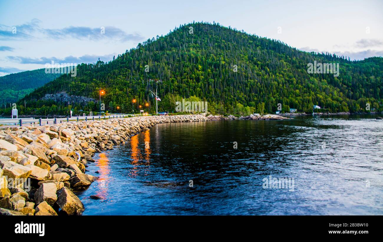 Anse du Petit Saguenay, Canada - 19 agosto 2019：la foto temporizzata di Anse du Petit Saguenay Foto Stock