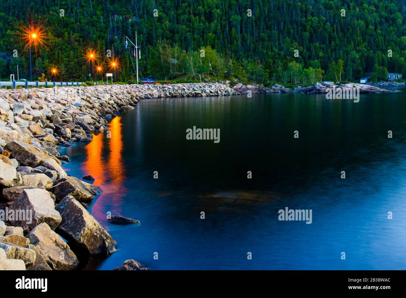 Anse du Petit Saguenay, Canada - 19 agosto 2019：la foto temporizzata di Anse du Petit Saguenay Foto Stock
