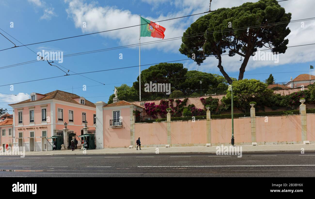 Palazzo di Belem, residenza ufficiale del presidente della Repubblica portoghese, Lisbona, Portogallo Foto Stock