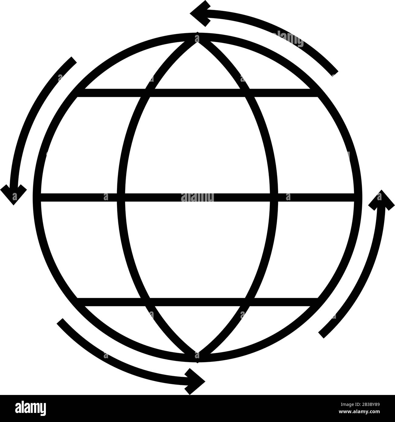 Icona World Trade Line, simbolo concettuale, illustrazione vettoriale outline, simbolo lineare. Illustrazione Vettoriale