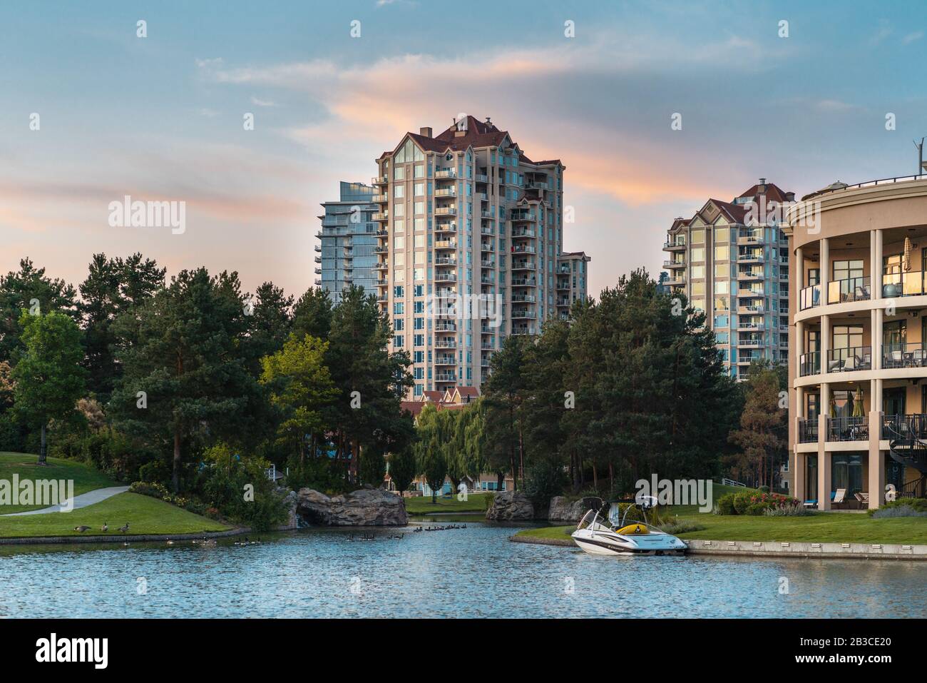 Kelowna Waterfront Park Foto Stock