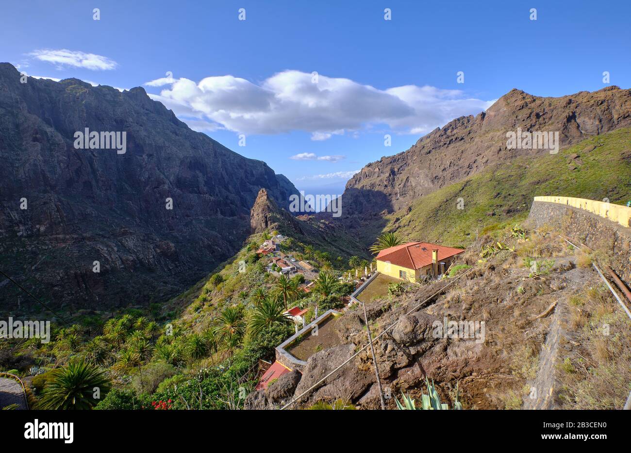 Villaggio di Masca a Tenerife, Isole Canarie, Spagna Foto Stock