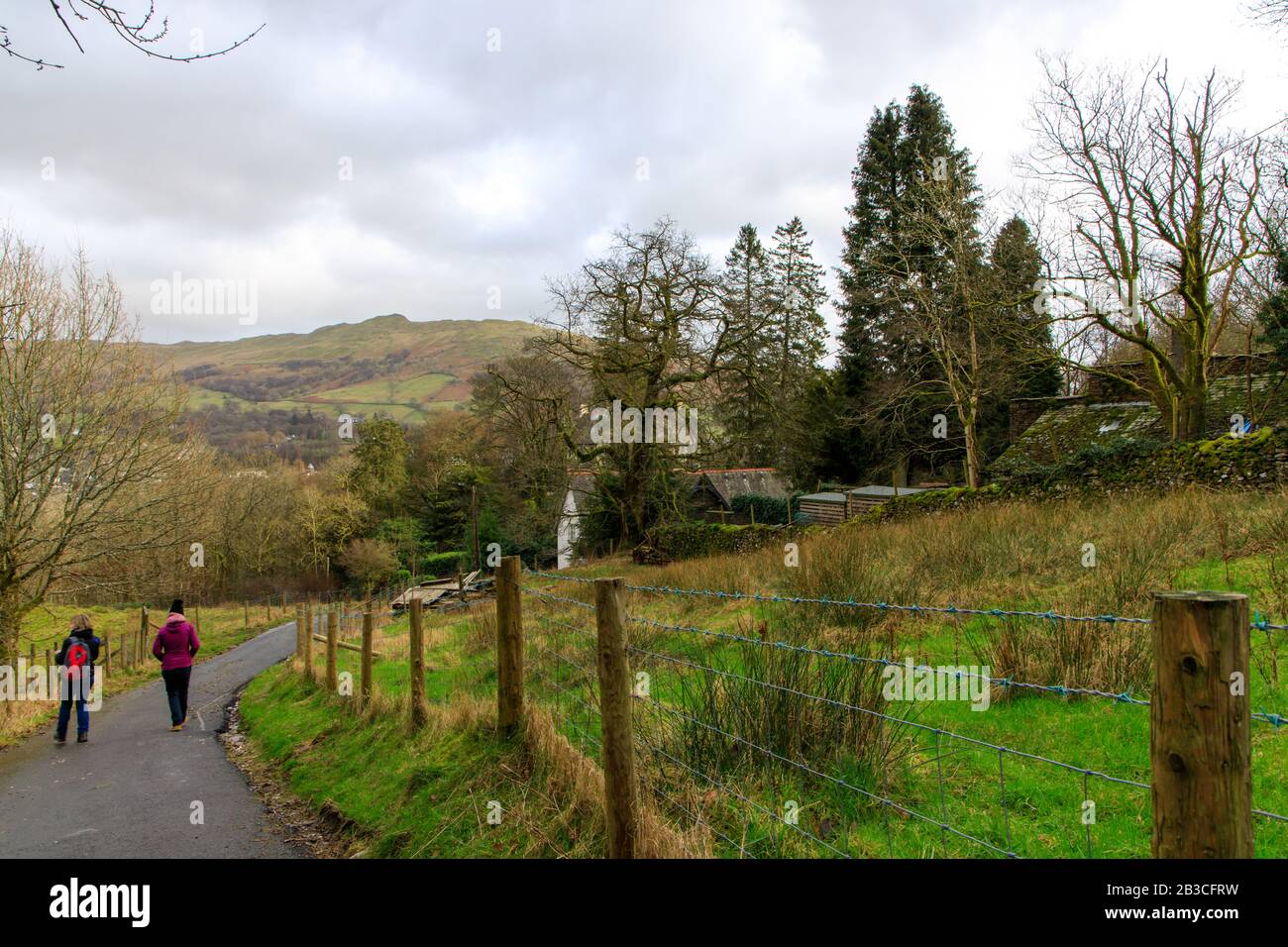 Passeggiata attraverso Ambleside, Lake District Foto Stock