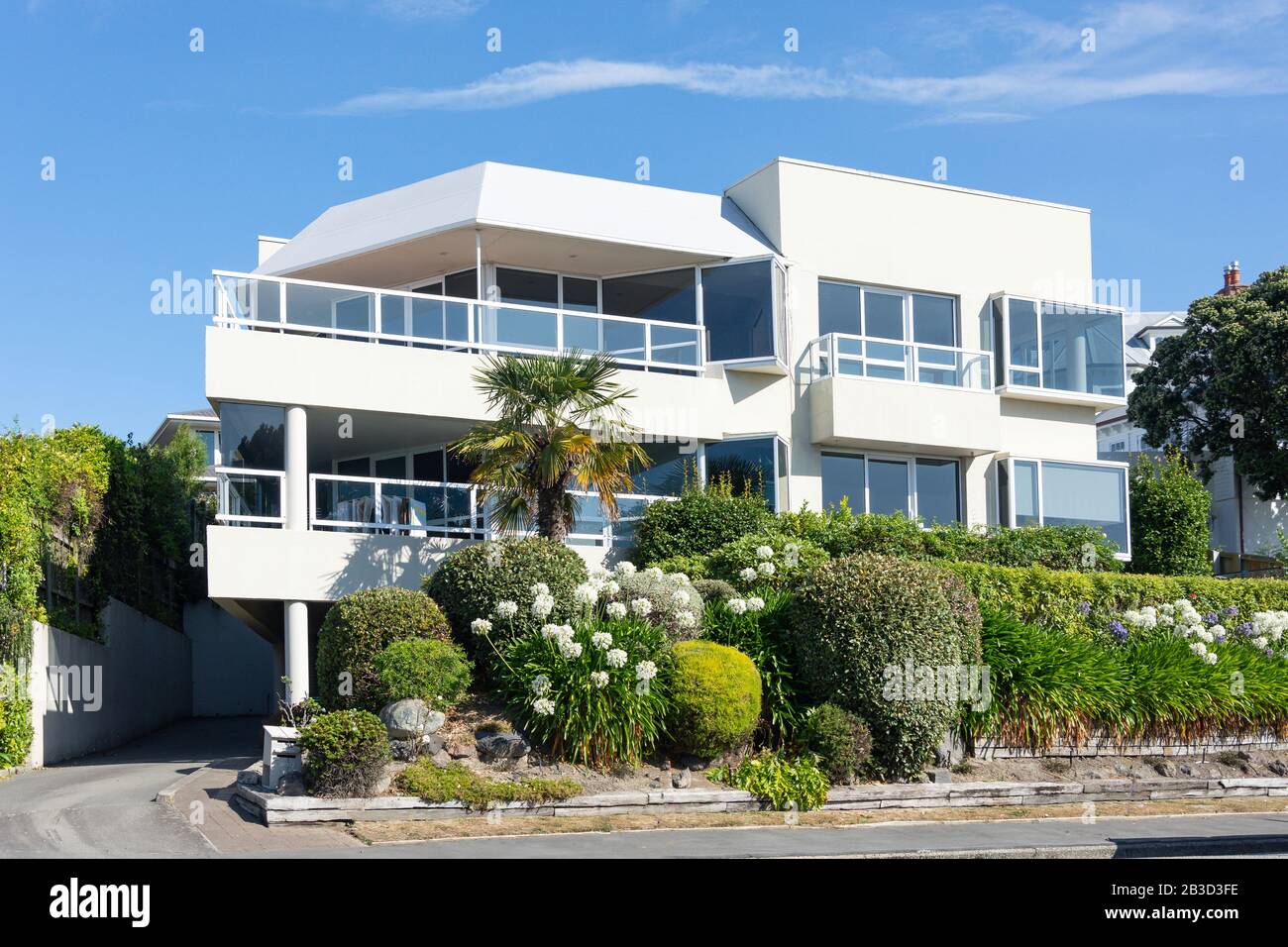 Moderna Casa Suburbana, Terrazza Di Cracovia, Cashmere Hills, Cashmere, Christchurch, Canterbury Region, Nuova Zelanda Foto Stock