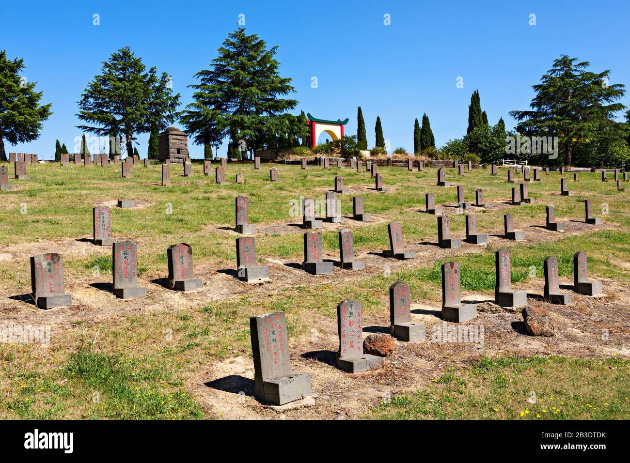 Ballarat Australia / tomba cinese nella vecchia sezione di sepoltura cinese a Ballarat Victoria Australia. Foto Stock