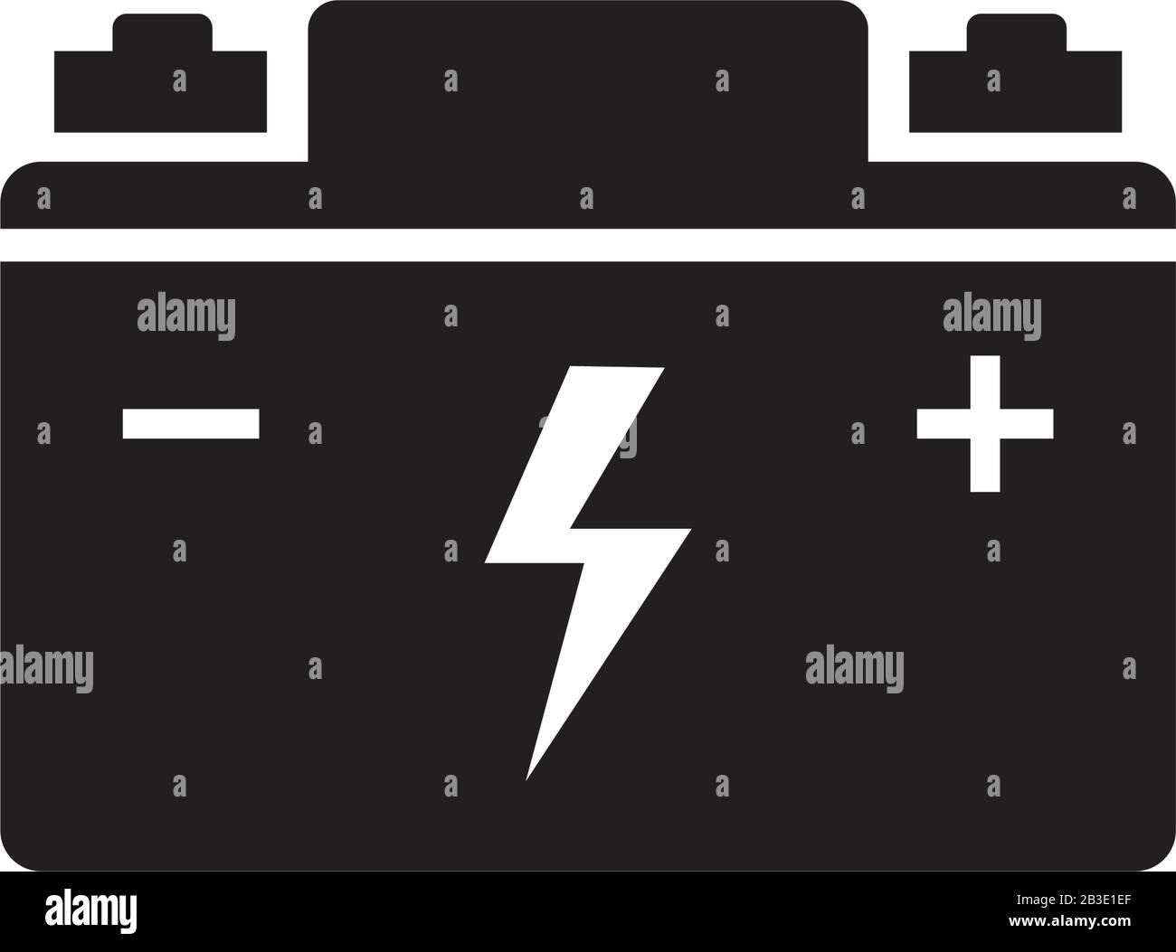 Icona vettore batteria auto modello nero colore modificabile. Icona vettore batteria auto simbolo vettore immagine vettore piatto per disegno grafico e web. Illustrazione Vettoriale